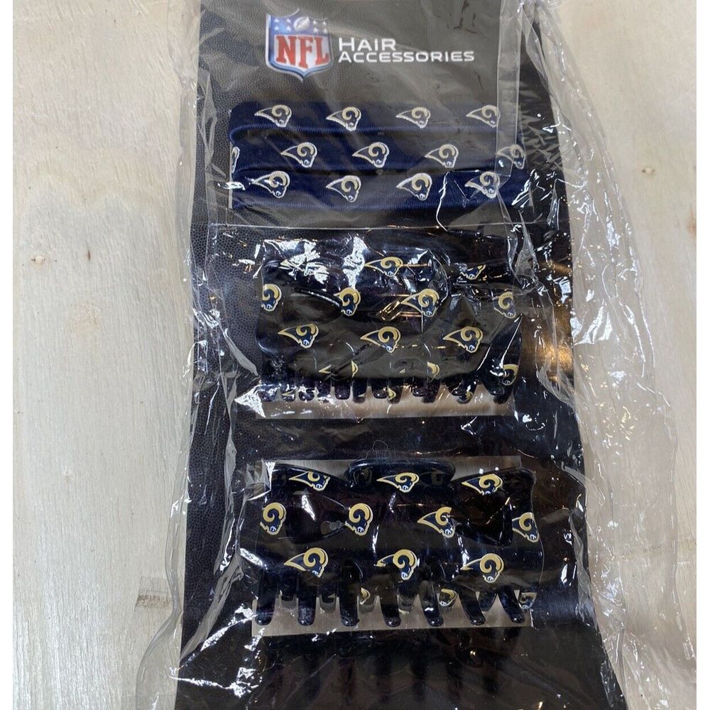 St. Louis Rams NFL Football Hair Accessories 5 Piece Ponytail Band Clips New‎